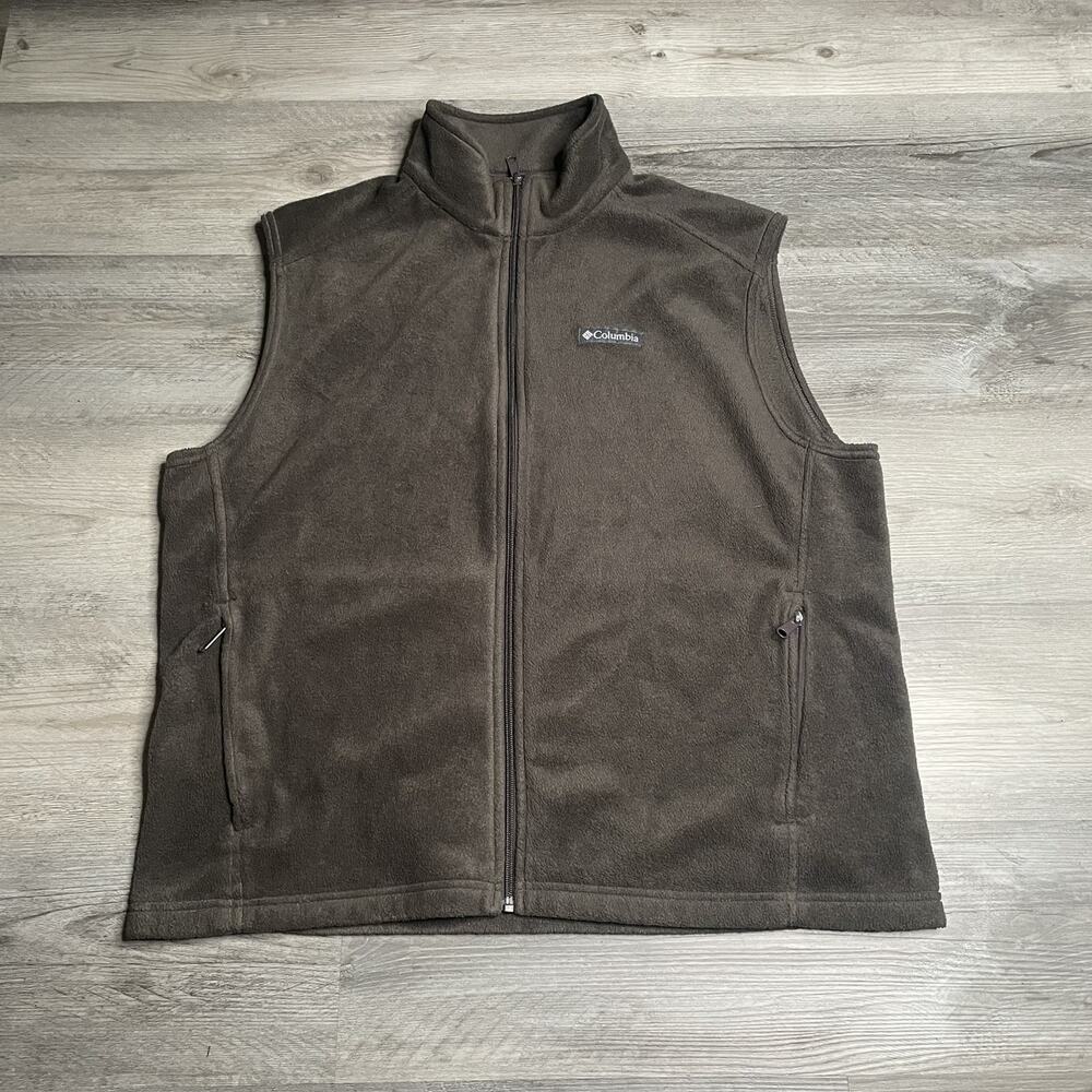 Columbia Vest Men’s Steens Mountain Fleece US XL Brown/Full Zip